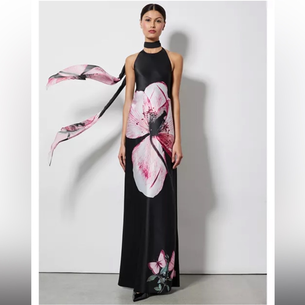 Alice and Olivia Montana Tie Back Gown
